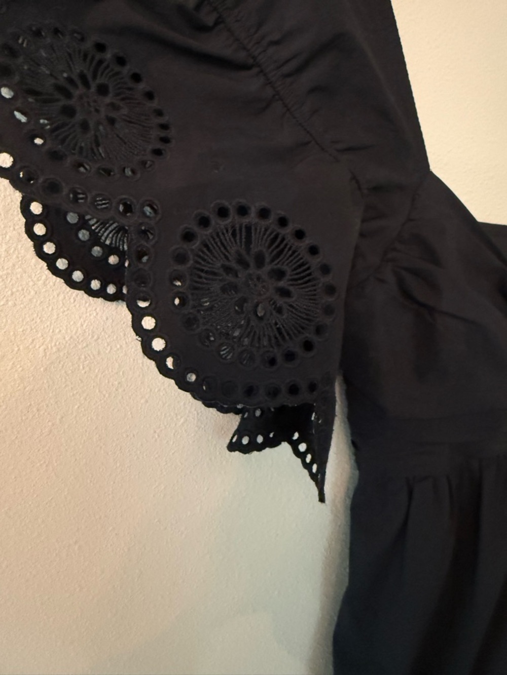 Robert Rodriguez Black Label Black Eyelet Babydoll Dress Size 4 - Picture 6 of 9